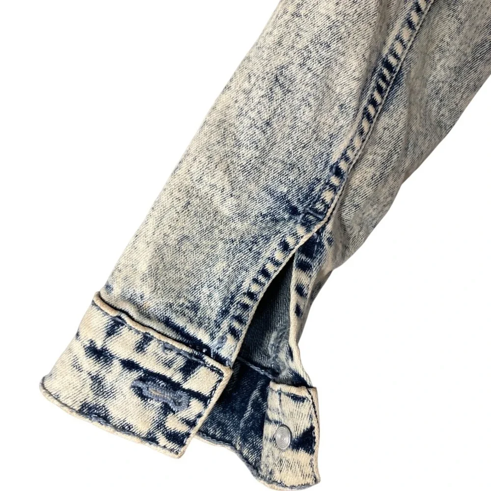 Barbie Girls Denim Jacket XS 4 5 Acid Wash Rainbow Embroidered Jean Coat Kids‎